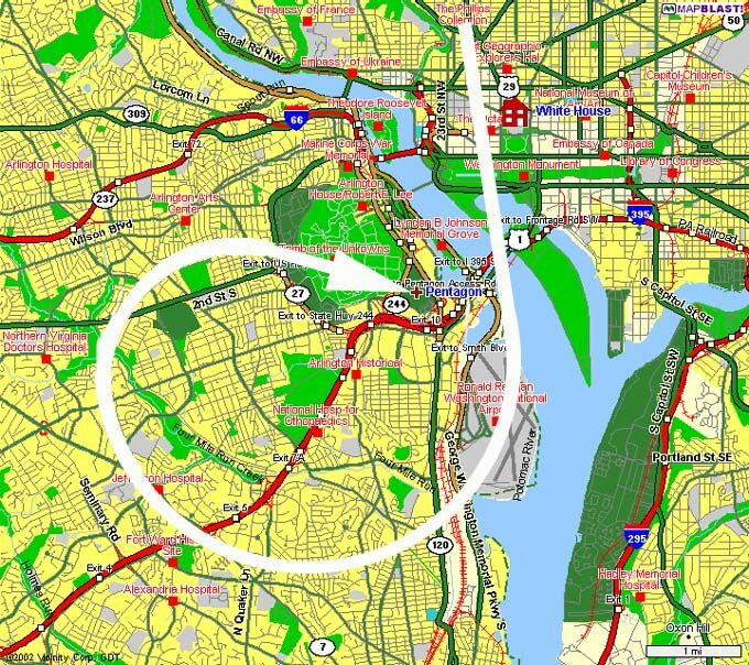 Missile Attack Trajectory, 911 Pentagon